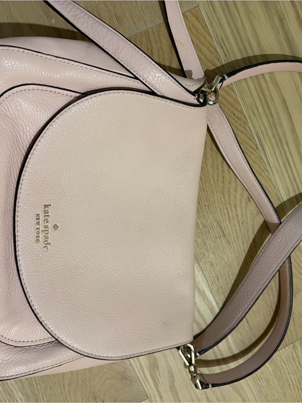 kate spade Pebbled Pale Pink Leather Crossbody Bag